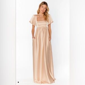 Show Me Your MuMu Nora Maxi Champagne Luxe Satin